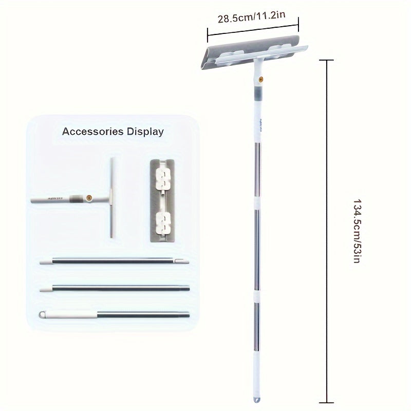 2-in-1 Raam- en Glasreiniger met Uitschuifbare Steel 0