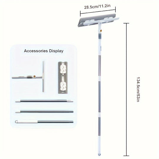 2-in-1 Raam- en Glasreiniger met Uitschuifbare Steel 0