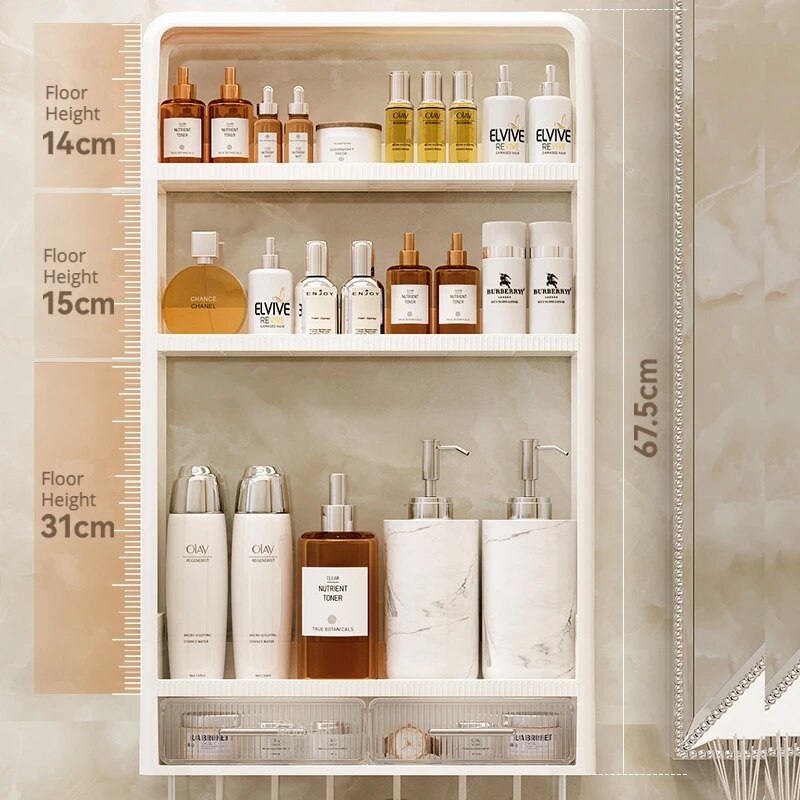 Badkamer Plank Wandgemonteerd Organizer Drielaags Modern Minimalistisch 3