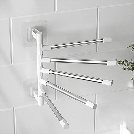 Badkamerrek Wandmontage Draaibaar 5-Laags Organizer voor Handdoeken en Toiletartikelen 5