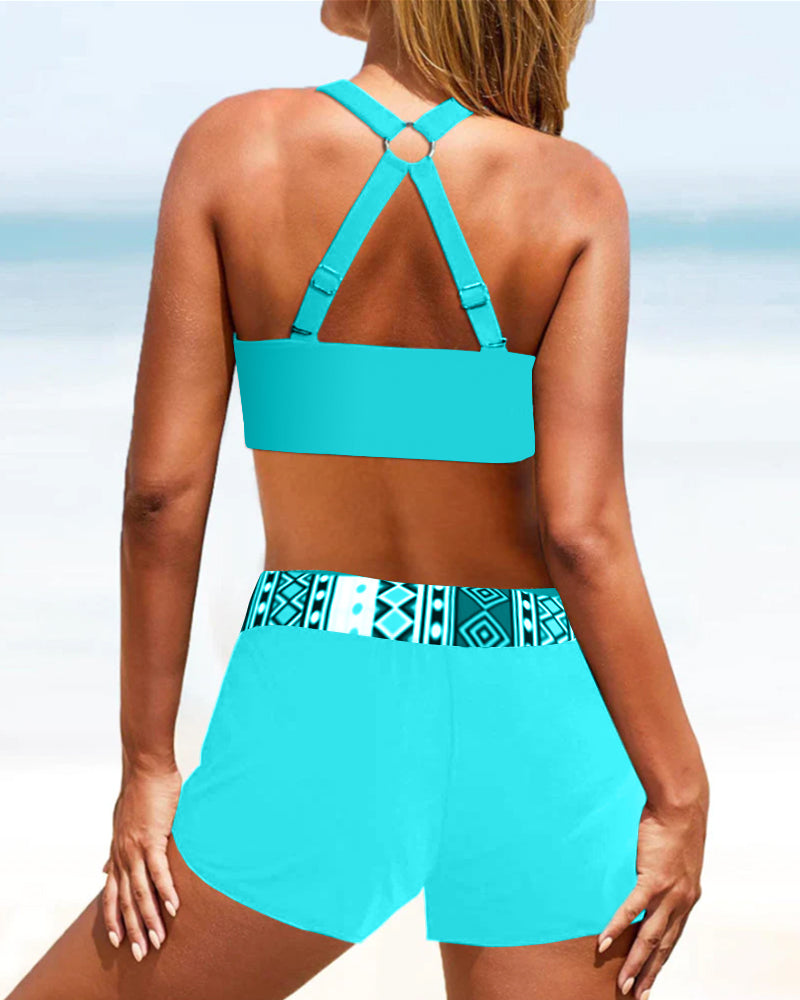 Dames Bikini Geometrisch Hoge Taille Design 5