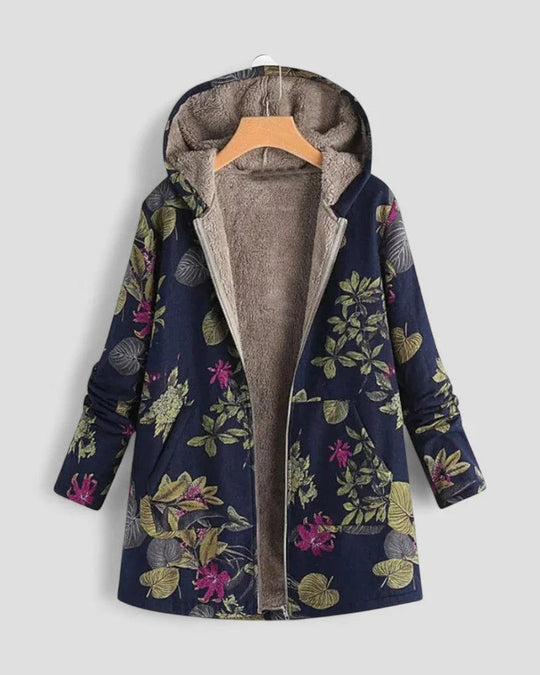 Dames Fleecejack met Capuchon en Bloemenprint 2