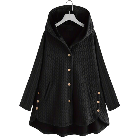 Dames Gewatteerde Jas - Oversized Pasvorm - Gequilt - Met Capuchon - Asymmetrische Zoom 0