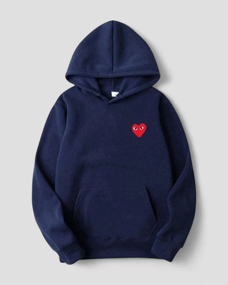 Dames Hoodie met Geborduurd Hartontwerp Casual 1