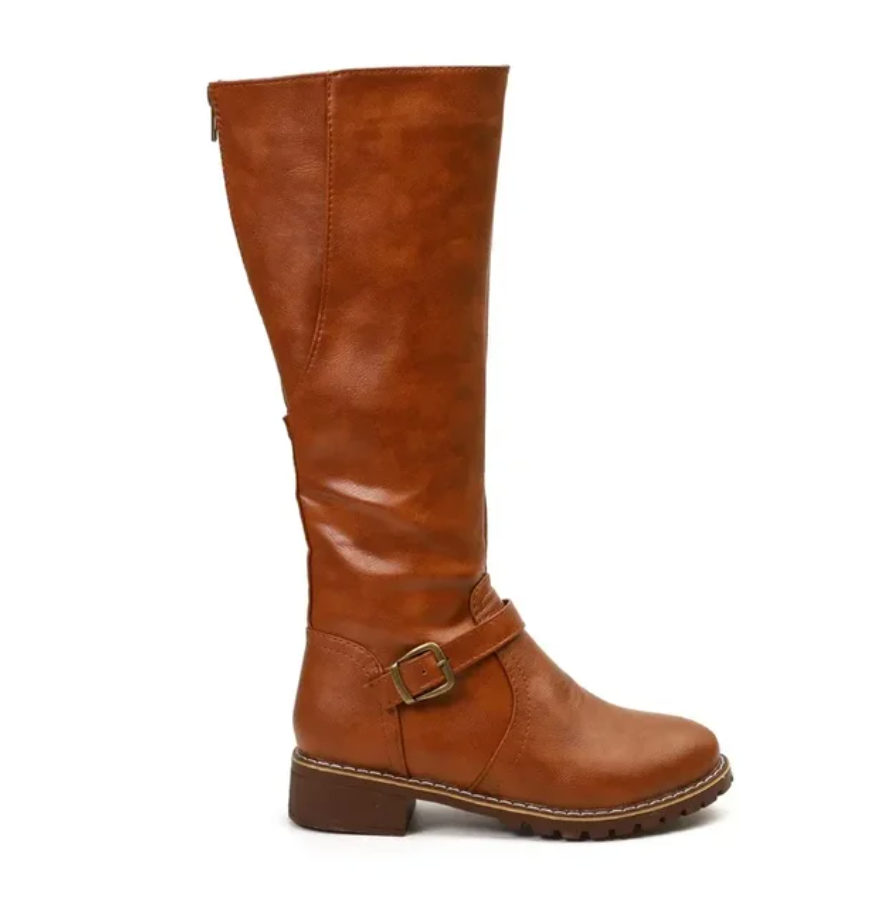 Dames Kniehoge Winterlaarzen Met Blokhak 5