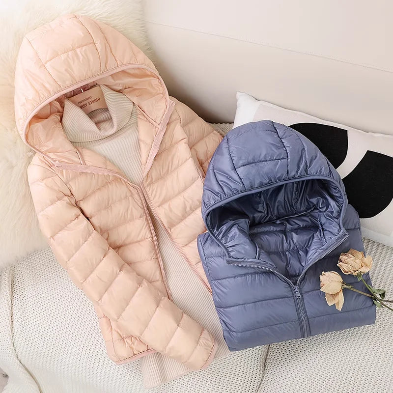 Dames Korte Puffer Jacket Ultralicht Casual Winterjas 0