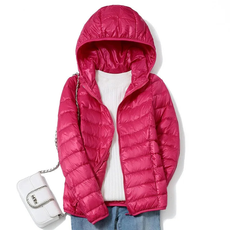 Dames Korte Puffer Jacket Ultralicht Casual Winterjas 1