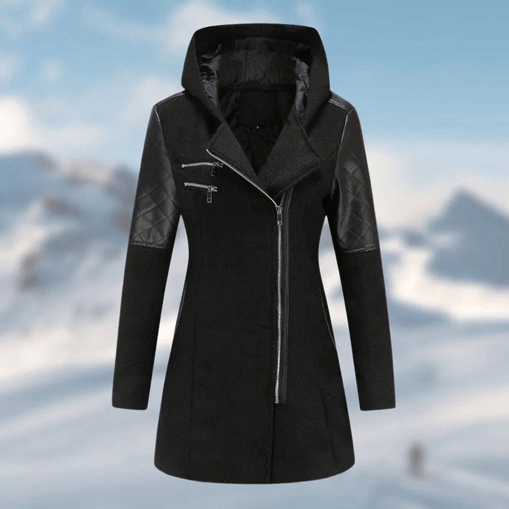 Dames Lange Winterjas Met Stijlvol Design 1