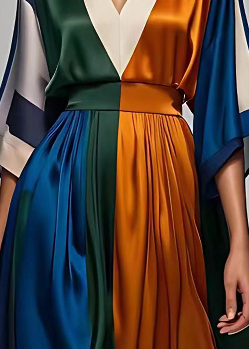 Dames Maxi Jurk Met Hoge Taille En Halve Mouw 4