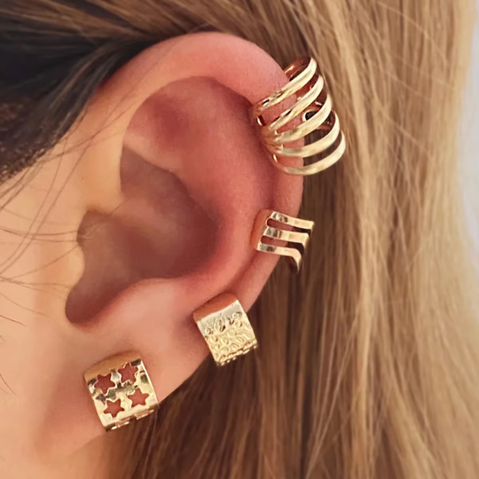 Dames Oorbellen Bladmotief Clip-on Goud 4