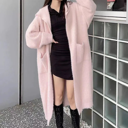 Dames Oversized Cardigan met Capuchon van Fleece 1