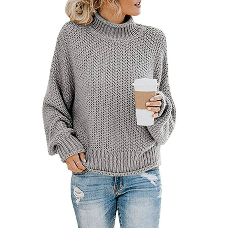 Dames Oversized Chunky Coltrui met Vleermuismouwen voor Herfst/Winter 3