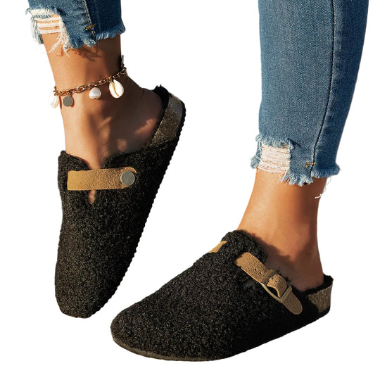 Dames Slip-On Slippers met Gespsluiting en Comfortabel Ontwerp 0
