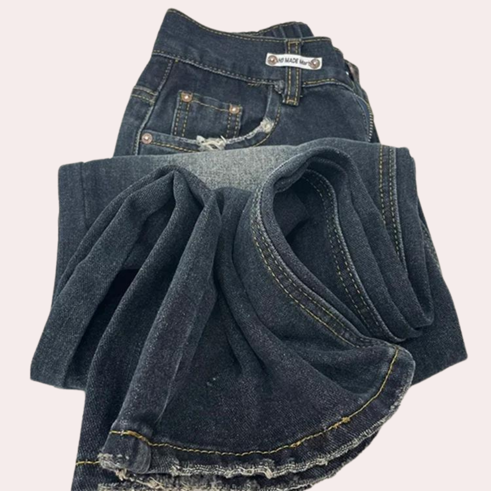 Dames Spijkerbroek Baggy Casual Met Verstelbare Taille 5