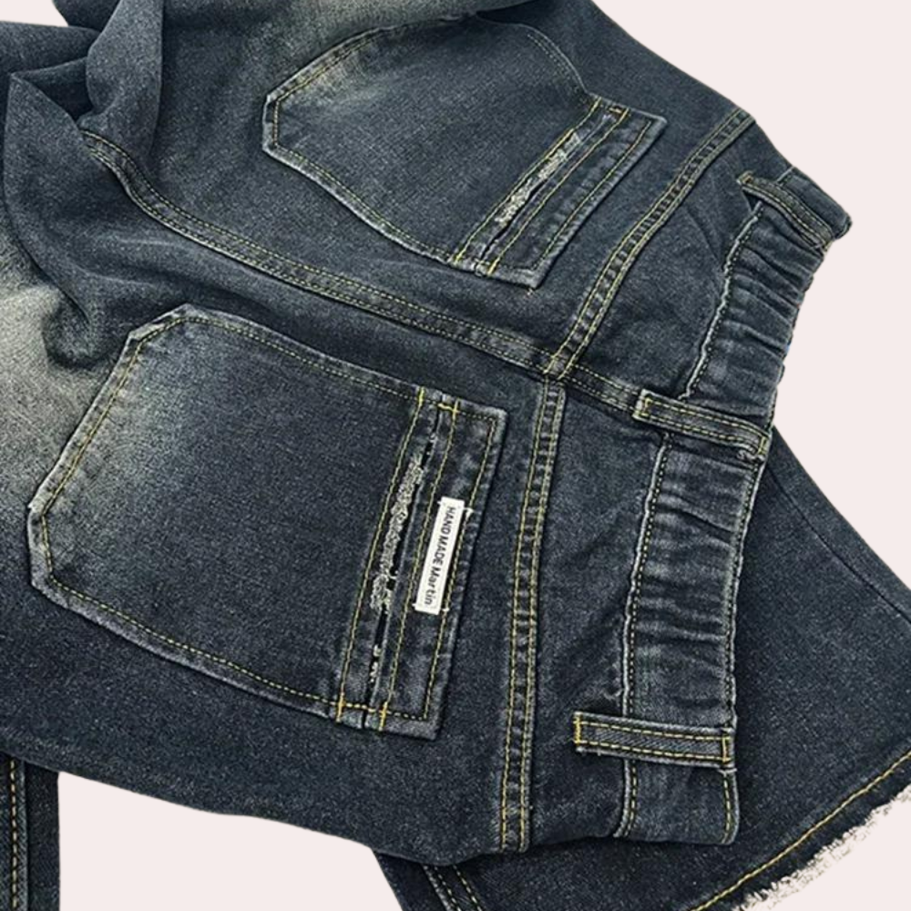 Dames Spijkerbroek Baggy Casual Met Verstelbare Taille 6