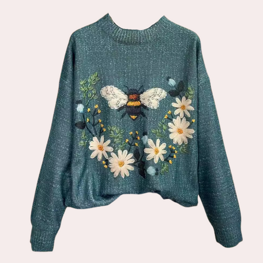 Dames Sweater met Bloemdesign voor Casual en Thuisgebruik 3