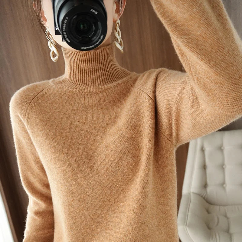 Dames Turtleneck Trui Merino Wol Zacht Herfst Winter 6