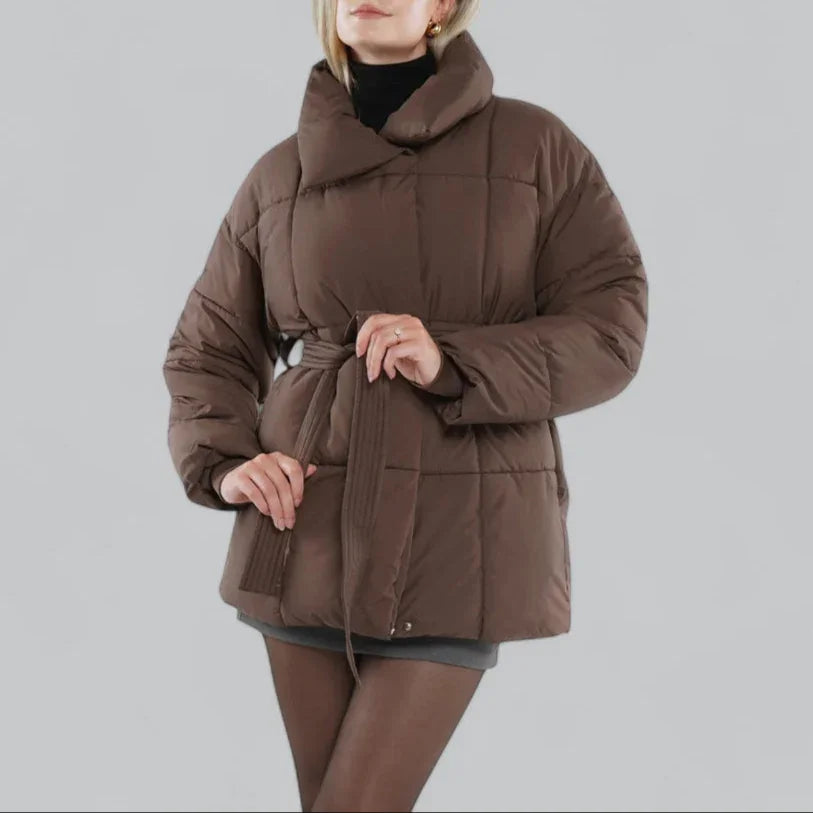 Dames Winterjas Met Riemstijl 4
