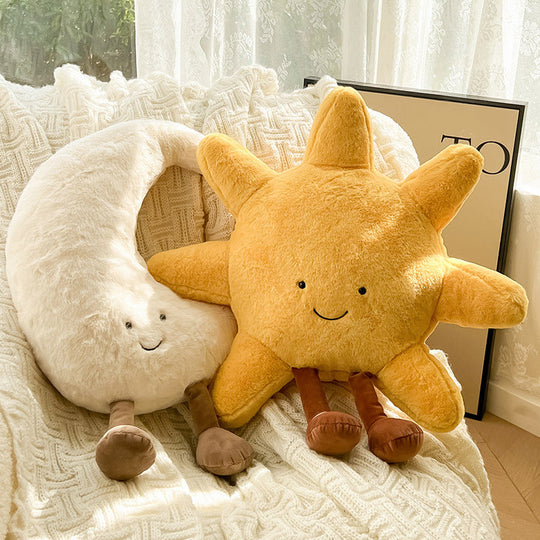 Decoratief Pluche Kussen Zon en Maan 1