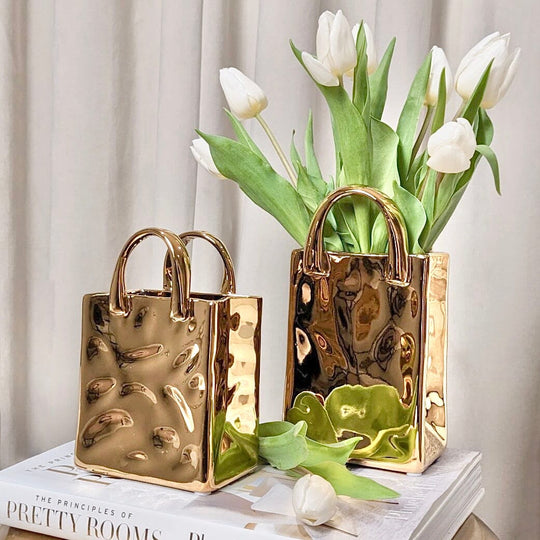 Decoratieve Gouden Tas Vaas voor Interieur 5