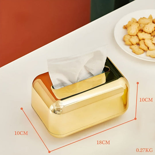 Decoratieve Tissuebox met Gouden Spiegelafwerking 8