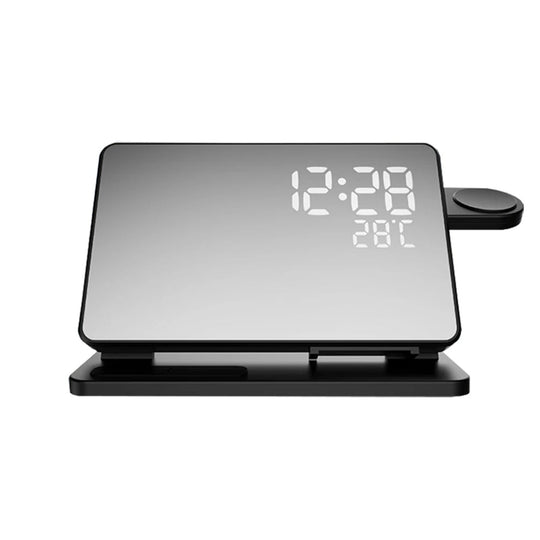 Draadloos 3-in-1 Laadstation met Wekker Modern Ontwerp 6