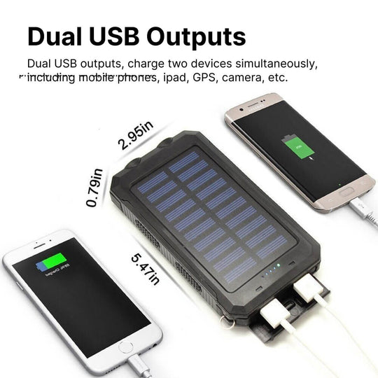 Draagbare Zonne-energiebank met Dubbele USB-poorten en LED-lamp 3