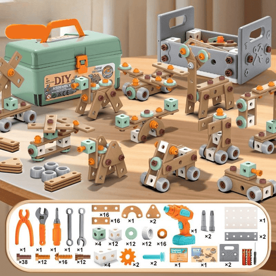 Gereedschapsset voor Kinderen - 100-delige Creatieve Bouwset 11