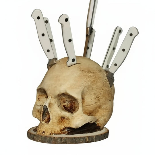 Gothic Doodskop Messenhouder voor de Keuken 4