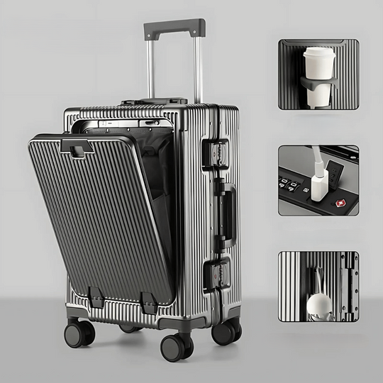 Handbagage Koffer Voor Zakenreizigers Met Aluminium Frame En USB Oplaadpoort 10