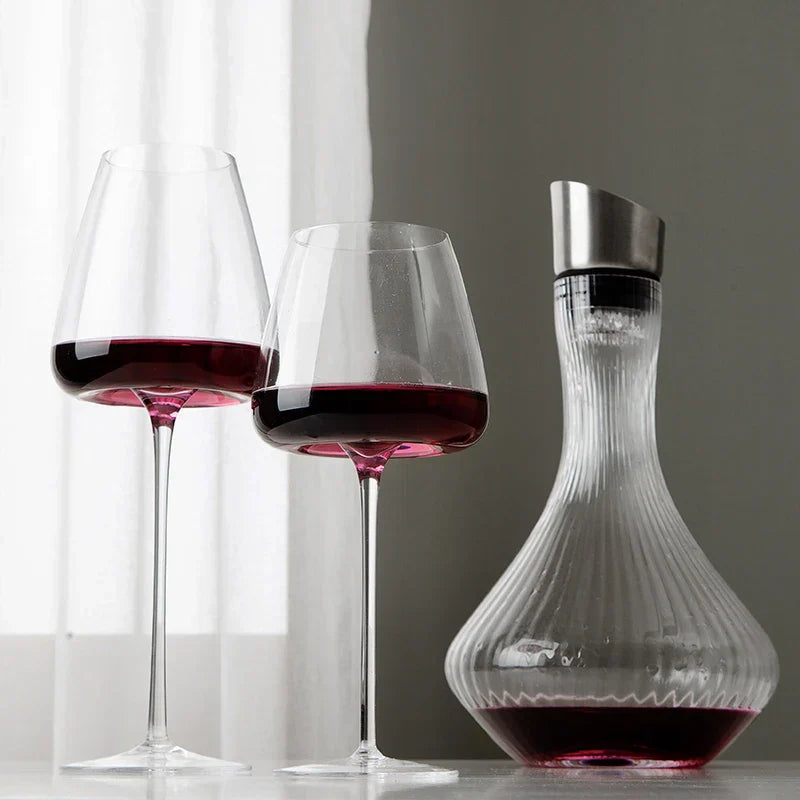 Handgemaakte Wijn- en Champagneglazen Set met Verfijnd Ontwerp 1