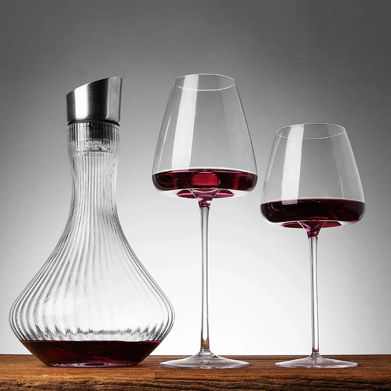 Handgemaakte Wijn- en Champagneglazen Set met Verfijnd Ontwerp 2