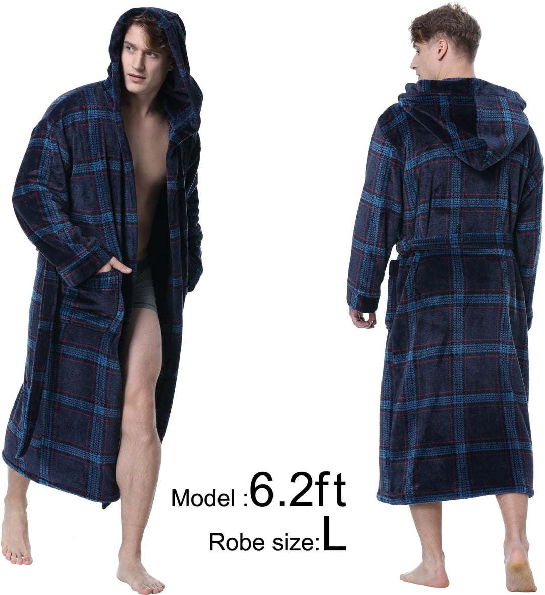 Heren Badjas met Capuchon Comfortabel en Diepe Zakken 13