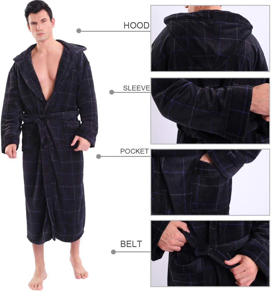 Heren Badjas met Capuchon Comfortabel en Diepe Zakken 4