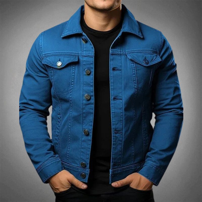Heren Denimjacke Moderne Pasvorm Casual Style 3