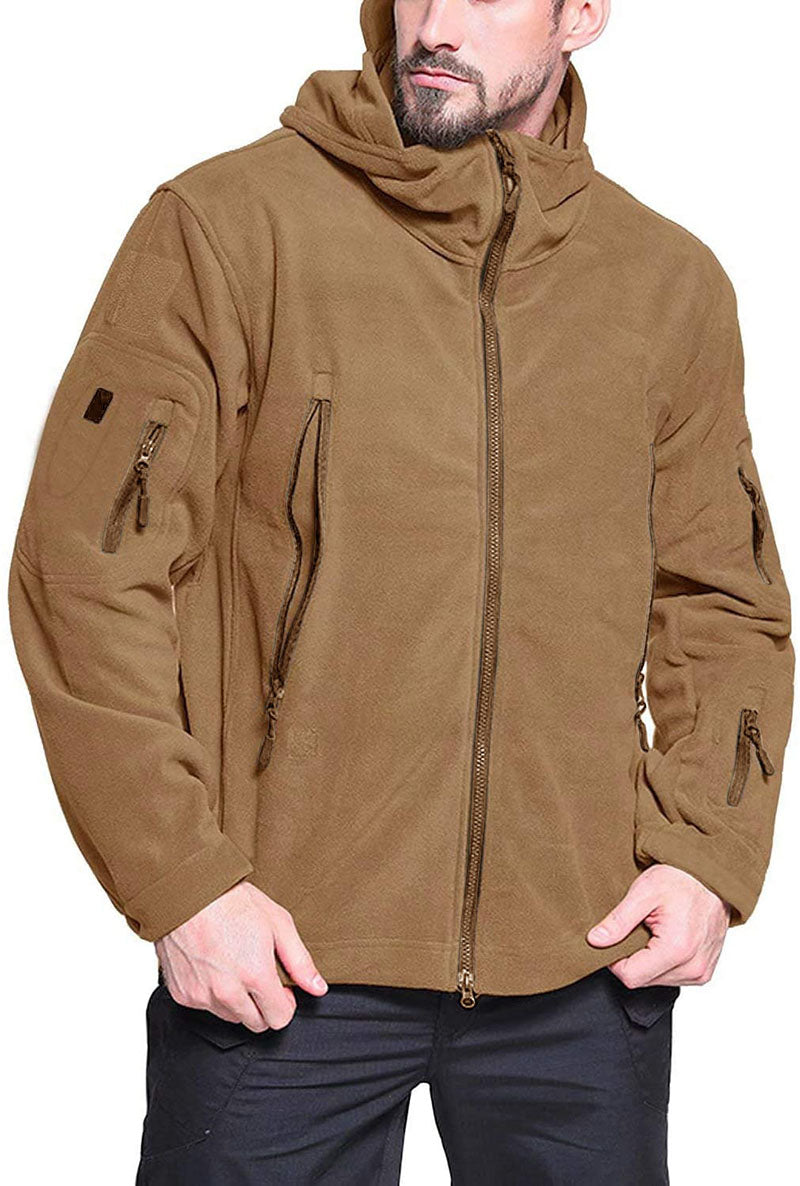 Heren Fleece Jacket met Capuchon en Volledige Rits 2