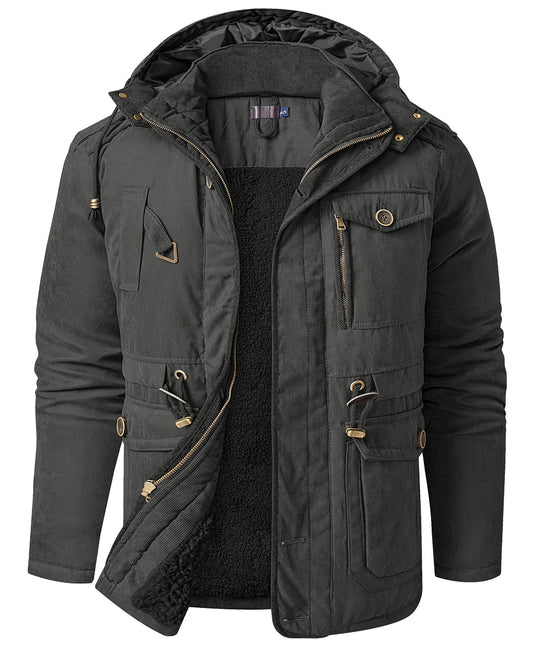 Heren Jas Winter Robuuste Buitenlaag Fleece Binnenvoering 8