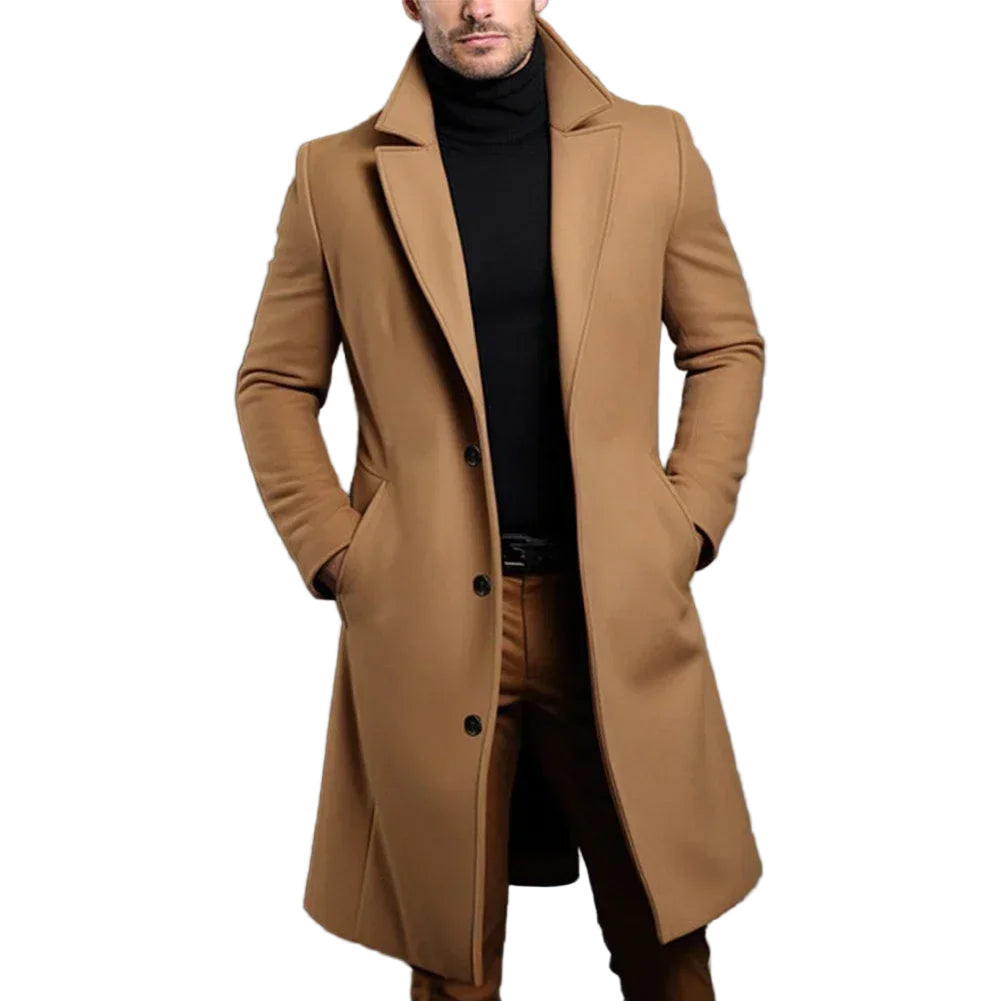 Heren Overjas Klassiek Stijl Met Op Maat Gemaakte Pasvorm voor Koude Dagen 0