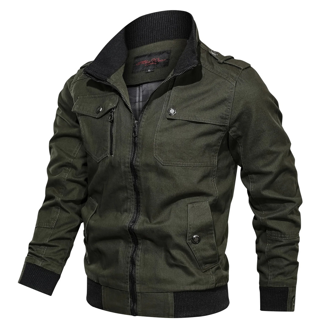 Heren Oversized Jas met Staande Kraag en Ritszakken 10