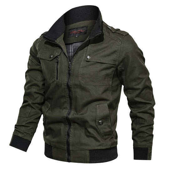Heren Oversized Jas met Staande Kraag en Ritszakken 10