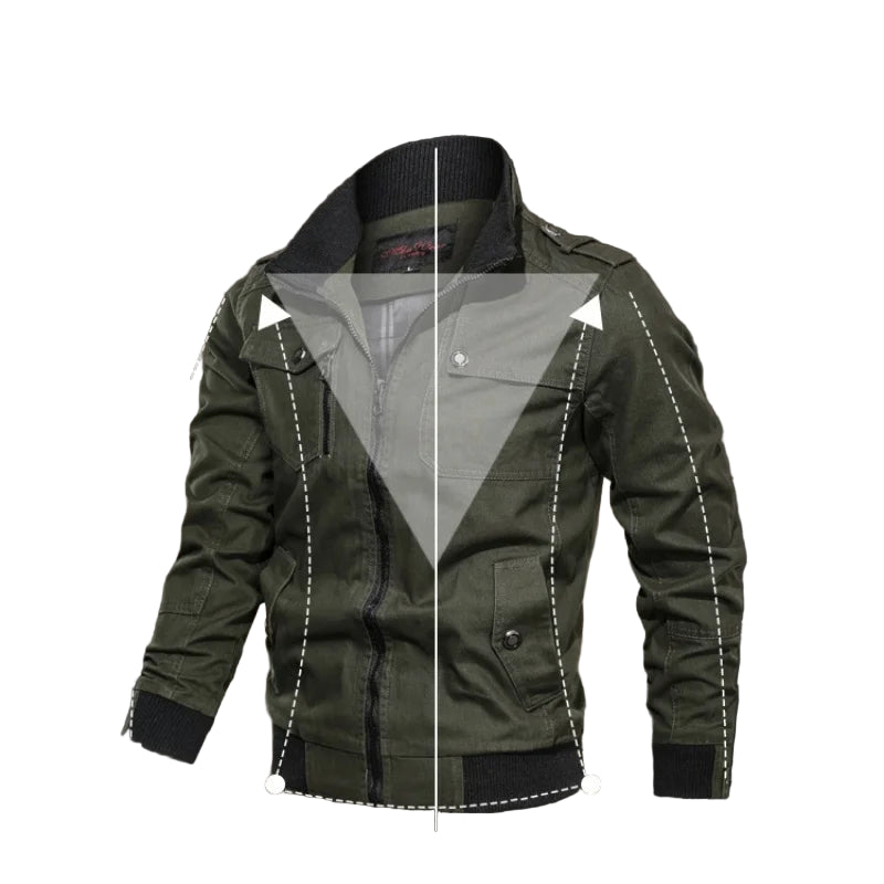 Heren Oversized Jas met Staande Kraag en Ritszakken 3
