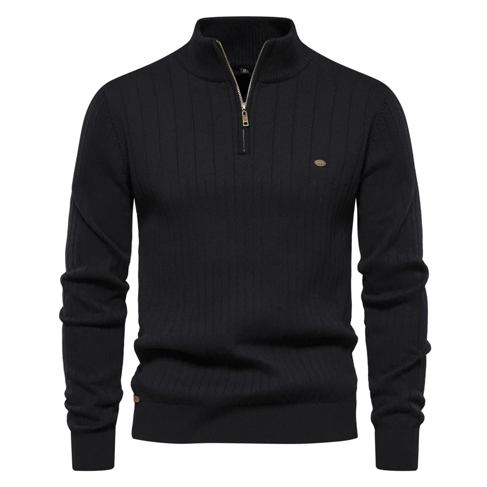 Heren Pullover Sweater Met Rits Katoen Casual Herfst 10
