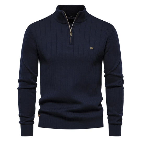 Heren Pullover Sweater Met Rits Katoen Casual Herfst 8