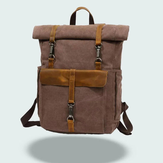 Heren Rugzak Roll Top Vintage Stijl 8