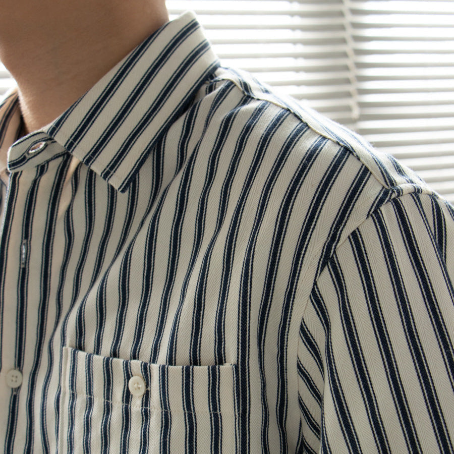 Heren Shirt met Lange Mouwen Gestreept Casual 2