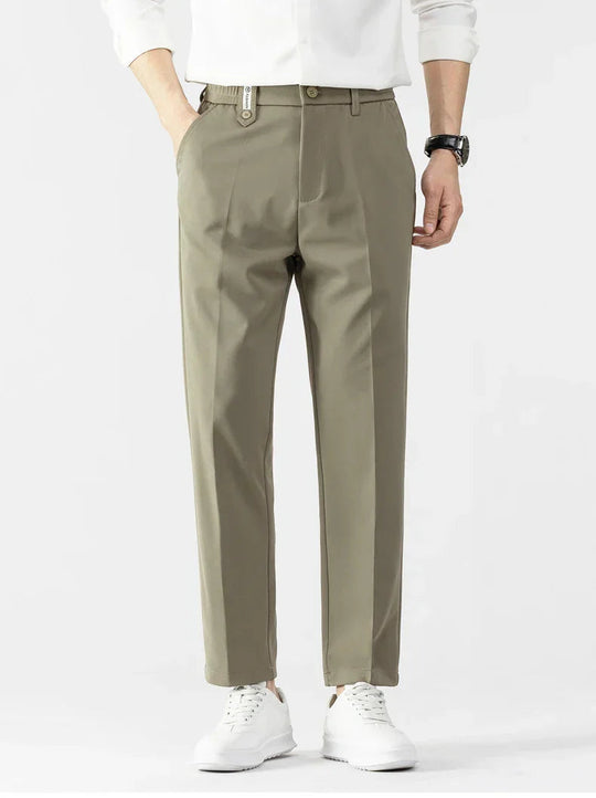 Heren Slim Fit Broek Lichtgewicht Stof Tailored Cut 3