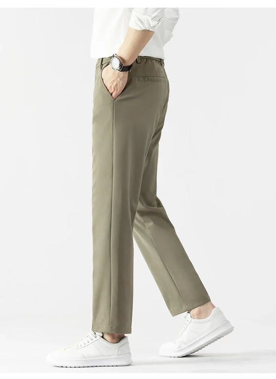 Heren Slim Fit Broek Lichtgewicht Stof Tailored Cut 4