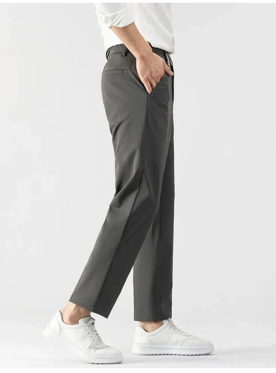 Heren Slim Fit Broek Lichtgewicht Stof Tailored Cut 6
