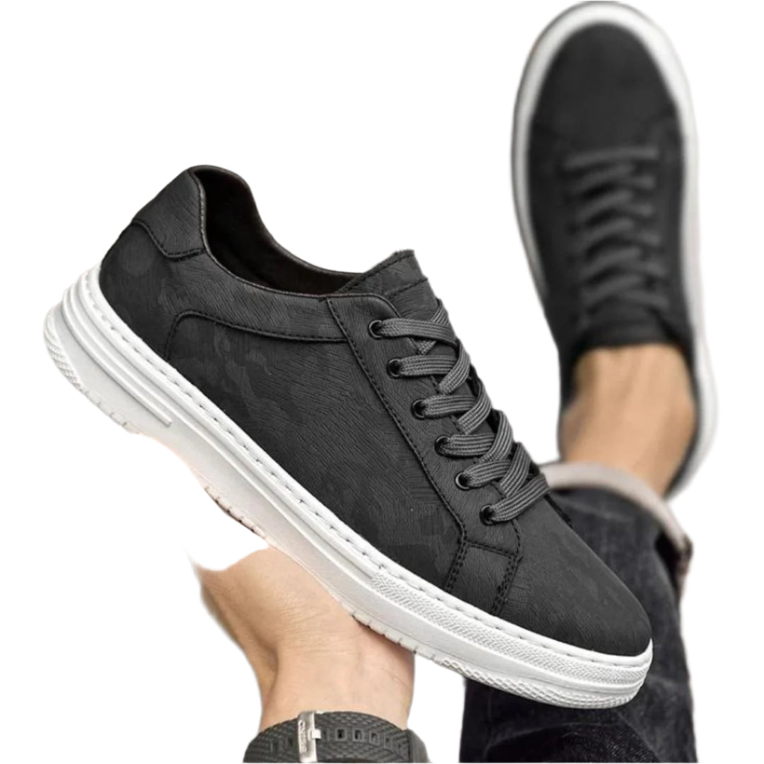 Heren Sneakers Camouflage Leer Gevoerd 0