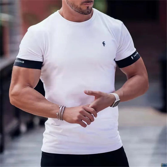 Heren T-shirt Korte Mouwen Aansluitend 1